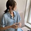 Двухпредметный комплект из джинсы Tencel: Женская футболка с коротким рукавом и шорты, стиль лета 2025