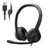 Гарнитура Logitech H390r, USB-подключение, Шумоподавление, с микрофоном, Стереоуправление, Легкая, Черная, Совместима с Windows, Mac, Chrome,