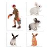 Farm Rabbit Scene Pvc Miniature With Standing And Sitting Rabbits For Micro Landscape Decor