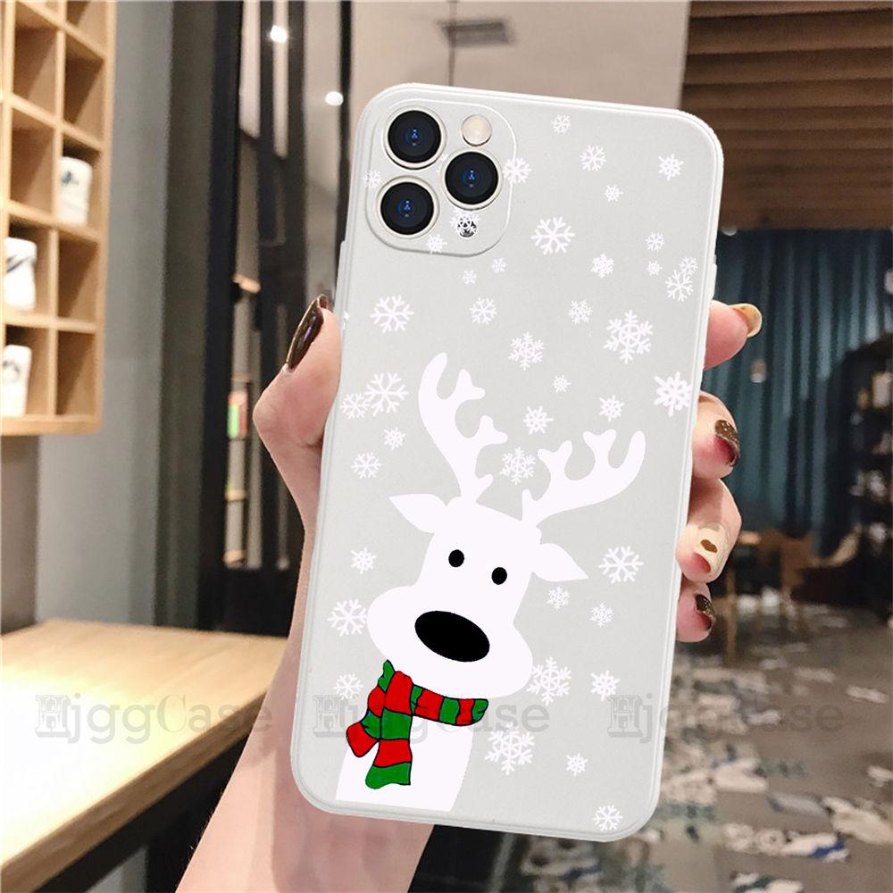Белый чехол для телефона в подарок на Рождество и Новый год для iPhone 13 Pro 11 Pro Max 12 mini XS XR SE 8 7 Plus, модный чехол для девочек Fundas