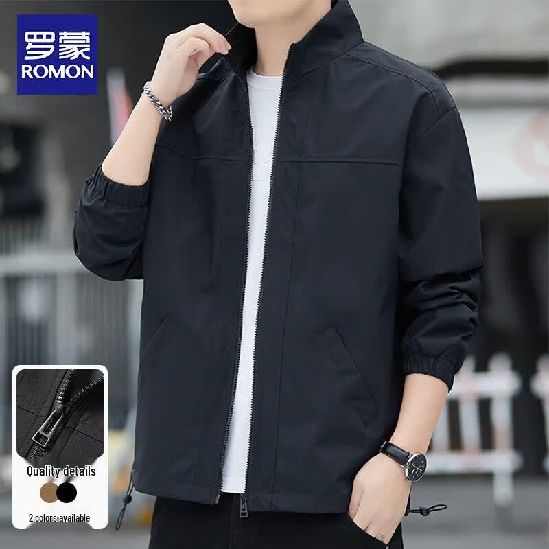 ROMON Men's Stand-Up Collar Business Casual Jacket