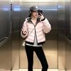 Splicing ribs cotton-padded clothes women's hooded jackets winter new cotton-padded clothes casual thickened warm cotton-padded jackets women