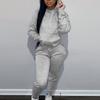 Женская осенне-зимняя толстовка с капюшоном, повседневный спортивный костюм из двух частей