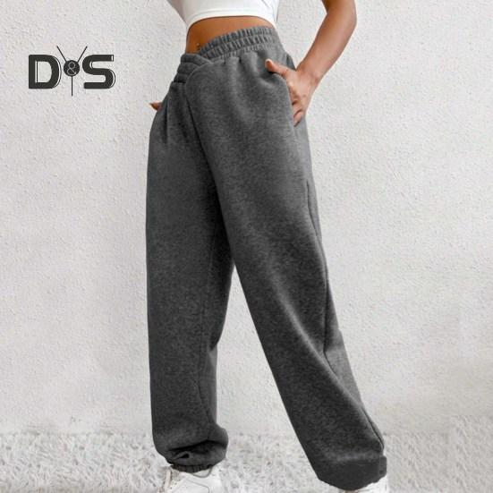 Женские спортивные штаны с высокой талией, свободные спортивные штаны с карманами, кроссоверы, спортивные штаны, удобные брюки для тренировок