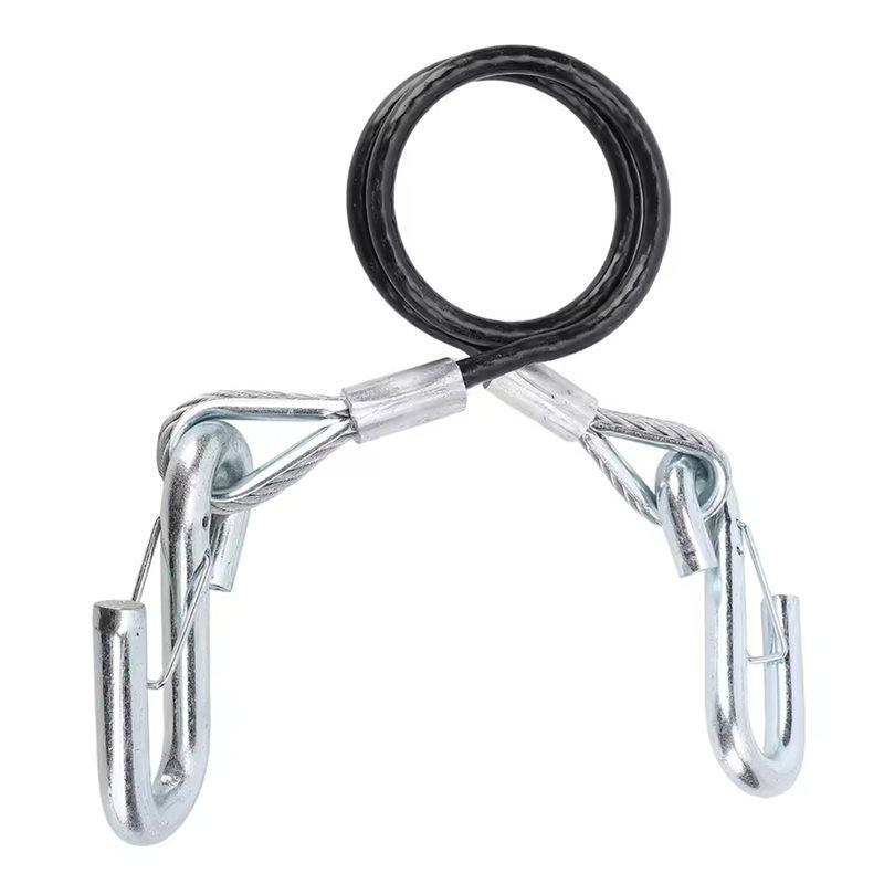 A45K-High Strength Trailer Safety Cable 3500Lbs Load Capacity With 2 Hooks Galvanized Iron For RV