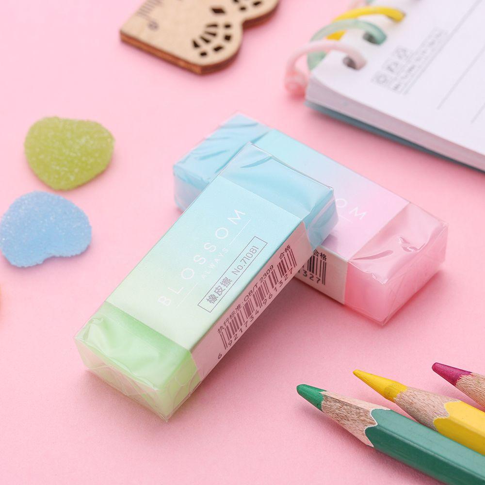Stationery Durable Professional Soft Rubber Erasers Cube Pencil Eraser Jelly Colored