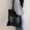 Готическая холщовая сумка с принтом ангела в стиле панк, повседневная забавная сумка-шоппер в стиле Харадзюку, темная уличная женская сумка на плечо в стиле хип-хоп