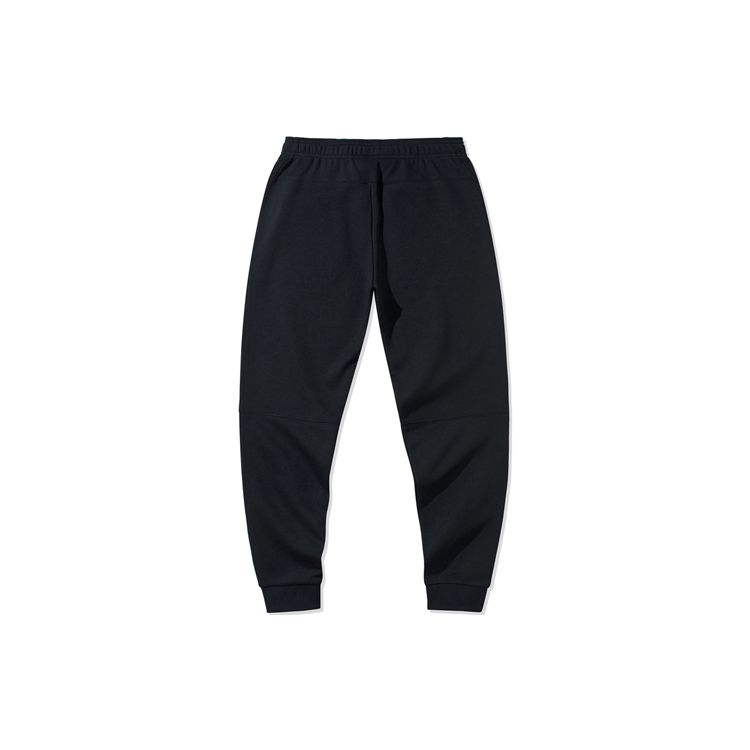 Женские повседневные спортивные брюки Li Ning Badfive Basketball Series с принтом в виде букв и манжетами, черные AKLQ492-1