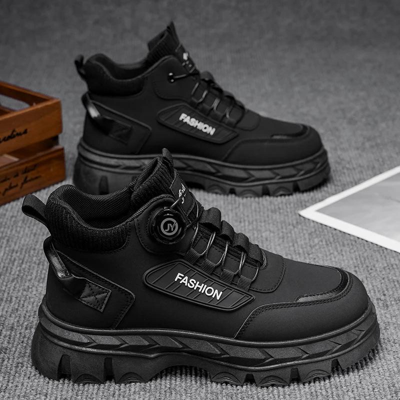 Designer 2025 New Men's Boots Casual Shoes Winter Thick Bottom Leather Chelsea Cowboy Outdoor Work Ankle Sports Shoes