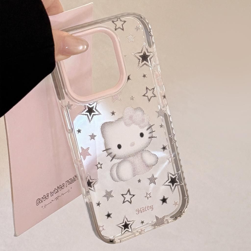 Чехол для телефона IPhone 16/15 с рисунком кота, Совместим с 17 Pro Max, Рамка с цветовыми блоками, Милый и крутой 13/11 Мягкий чехол