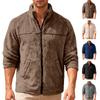 Men's Zipper Up Polar Fleece Jackets Lightweight Athletic Fall Winter Warm Fuzzy Soft Jacket Mock Neck Thick Outwear Coat Hiking Jackets for Men