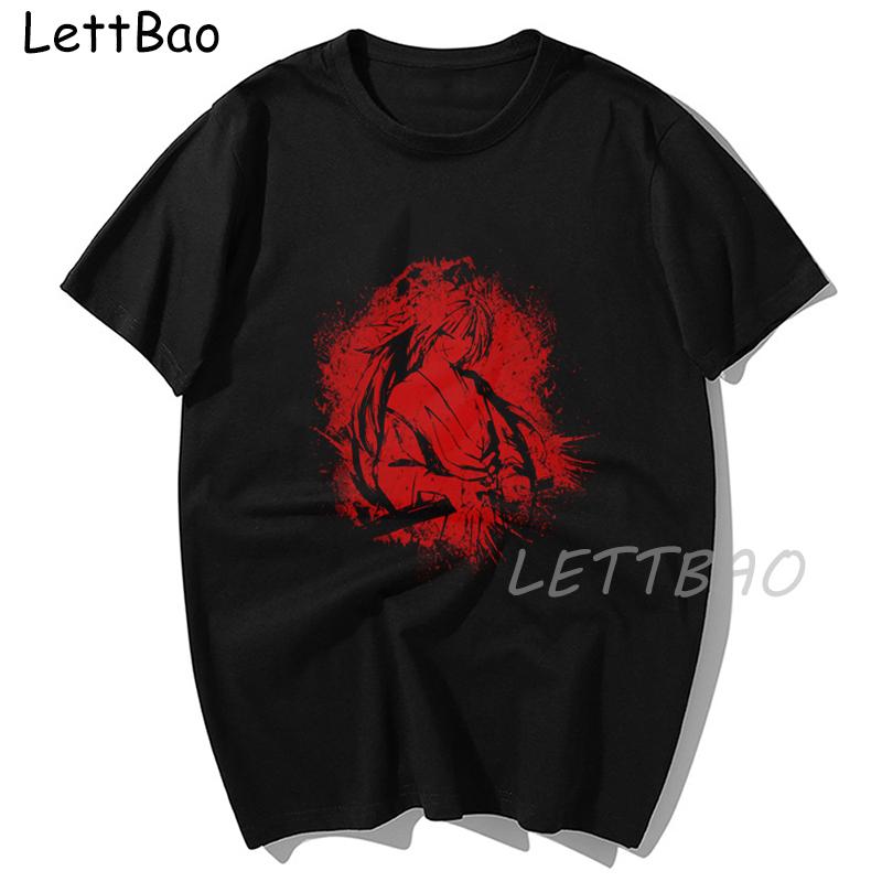 Women Plus Size Harajuku Tops Summer Tops Rurouni Kenshin Himura Kenshin Graphic Tees Women Anime T