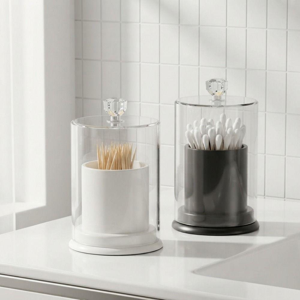 Dust-proof Toothpick Storage Bucket Portable Cotton Swab Storage Box for Living Room