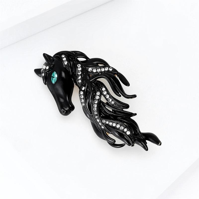 Handcraft Horse Head Brooch Portable Alloy Accessory for Casual Formal Outfits