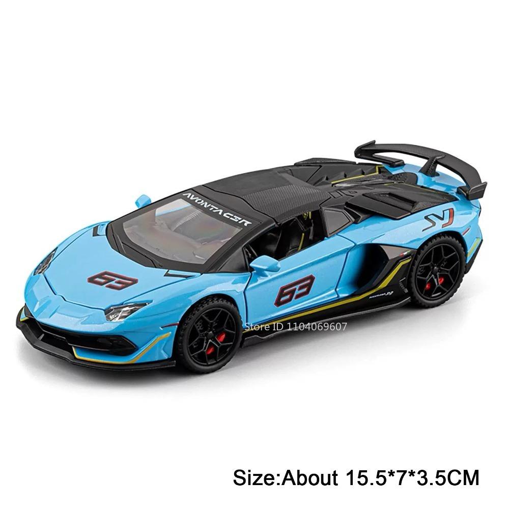 1:32 Revuelto SVJ63 Модель Спортивный Автомобиль Игрушки Сплав Литье под Давлением Миниатюрные Полицейские Машины Звук Свет Двери Открываются Игрушка с Оттягиванием Суперкары
