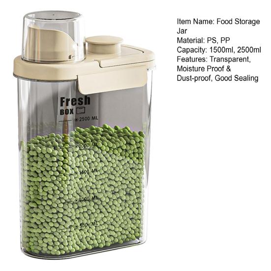 Диспенсер для сухих продуктов с ручкой, влагозащищенный и пыленепроницаемый, прозрачное ведро для рисовых зерен, пластиковый резервуар большой емкости для соевой муки