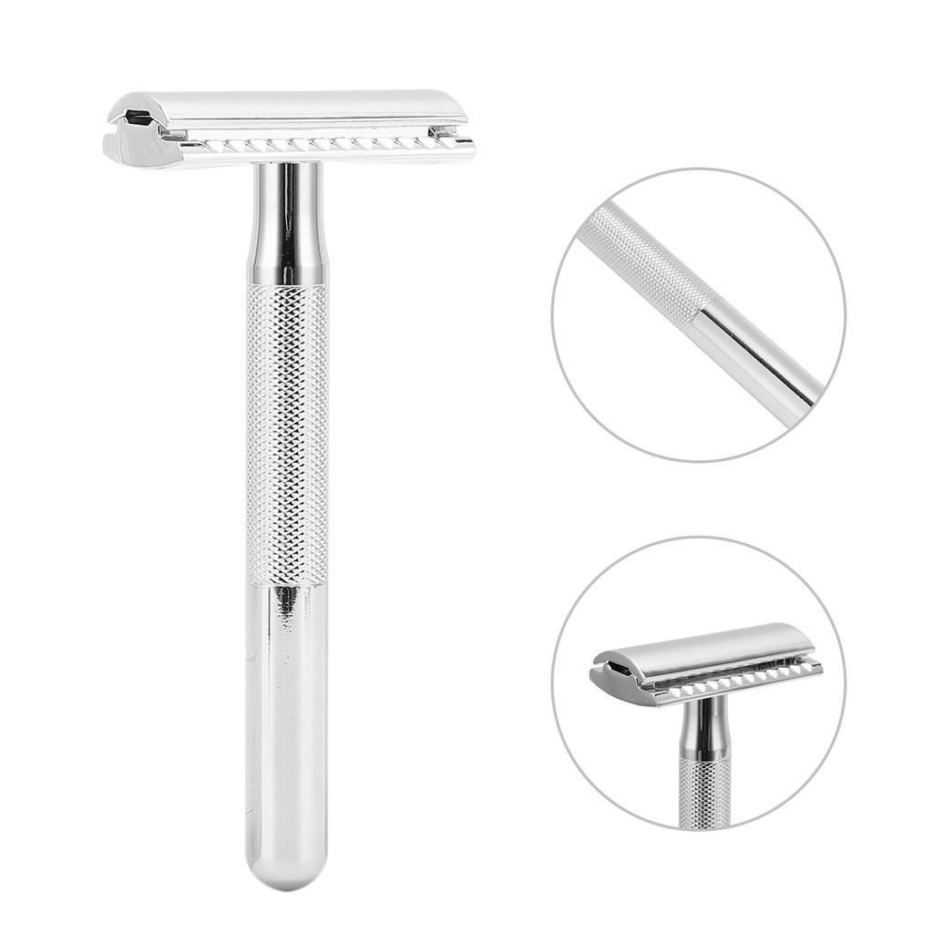 Длинная ручка безопасной бритвы цинковый сплав безопасная бритва многоразовая ручная бритва двухлезвийная бритва для мужчин