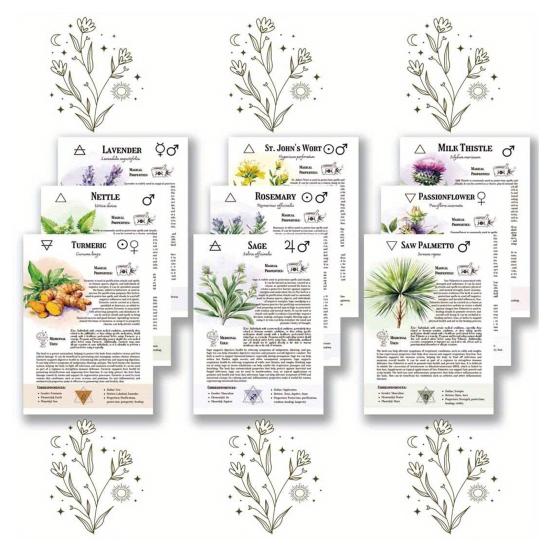 Witch's Herbal Notebook Vintage Spiral Bound Plant Journal with Bookmark Mystical Aesthetic Diary for Botany Notes