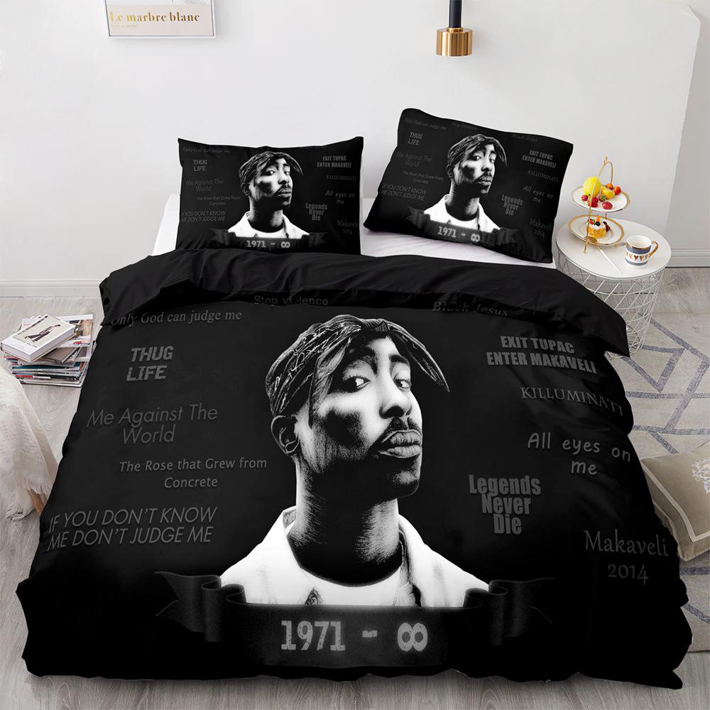 2Pac Bedding Set Single Twin Full Queen King Size Tupac Amaru Shakur Bed Set Aldult Kid Bedroom Duvet Cover Sets 3D Print 043