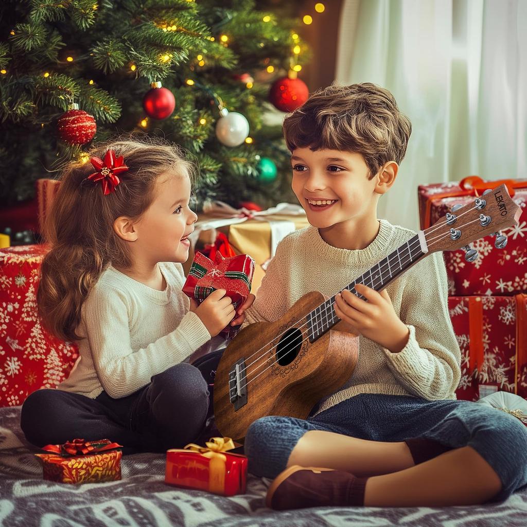 Сопрано-укулеле 21 дюйм LEKATO Начальный набор для начинающих Сапеле-укулеле Профессиональная гавайская гитара Укулеле для взрослых и детей с тюнером