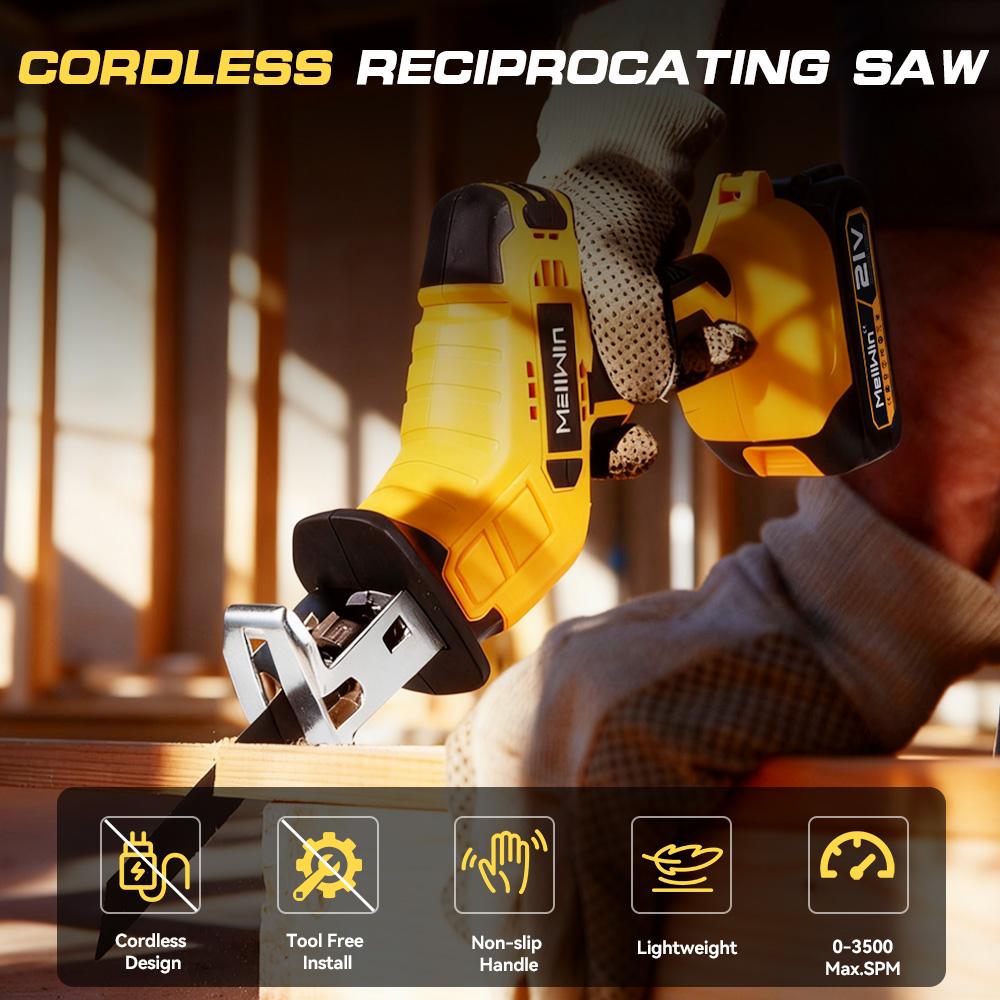 MELLWIN Аккумуляторная электрическая сабельная пила Ручная пила для резки дерева, металла, труб Электропила Инструмент для аккумулятора Makita 18V Штифт