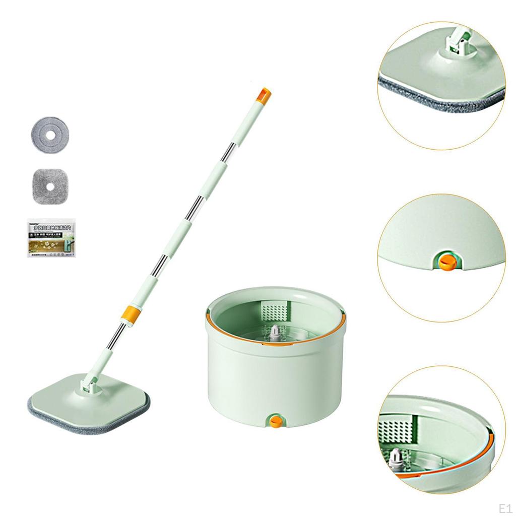 Комплект швабры и ведра, грязный и чистый, сепаратор воды, регулируемая ручка из нержавеющей стали, швабры из микрофибры