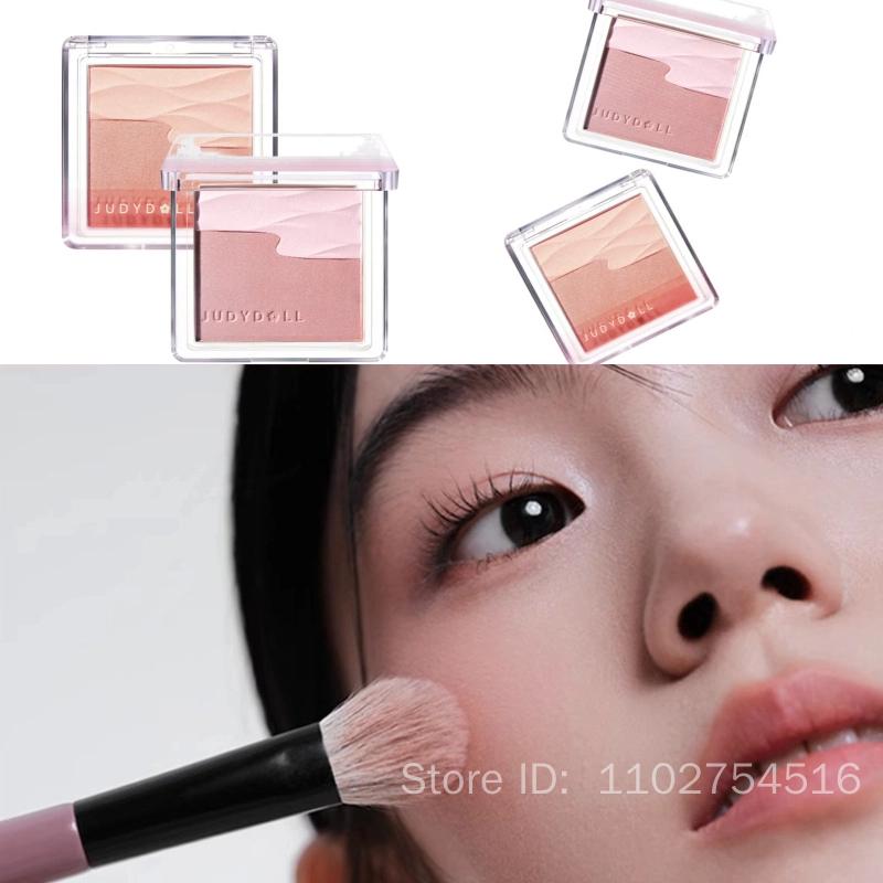 Judydoll Water Satin Glow Blush Two- Expansion Blusher Matte Natural Cheek Tint Brighten Face Contouring Waterproof Makeup