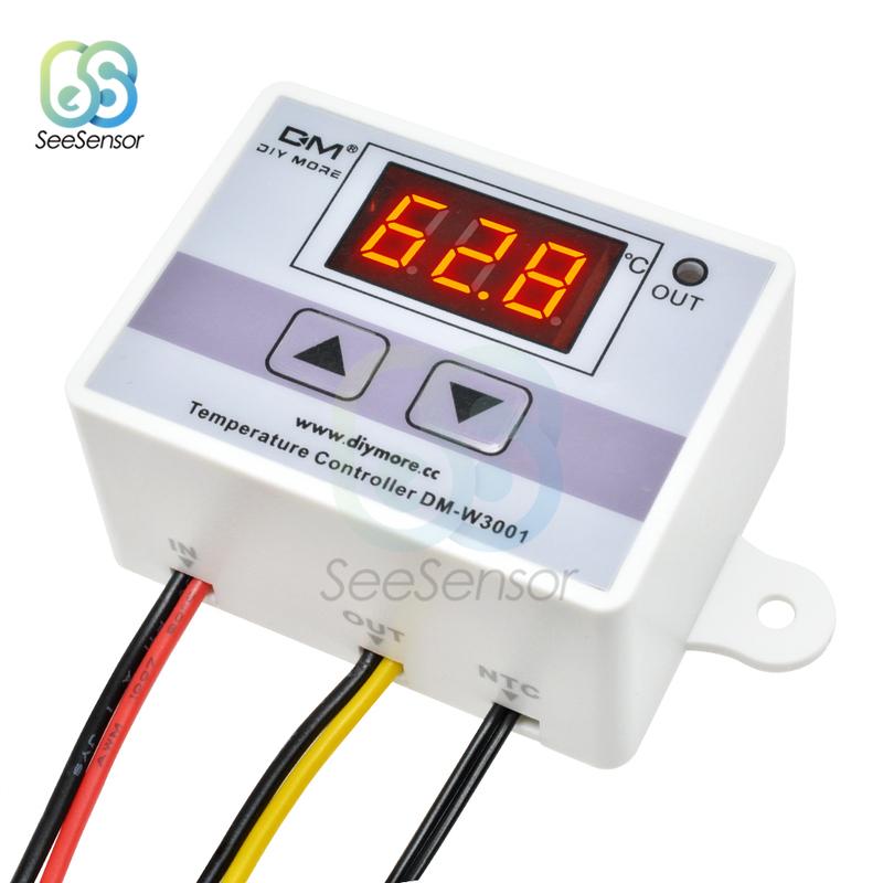 12V 24V 110V 220V XH-W3001 W3001 Digital LED Temperature Controller 10A Thermostat Control Switch Probe