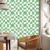 Wallpaper Casual Checkerboard Green, White and Mint 50x1000
