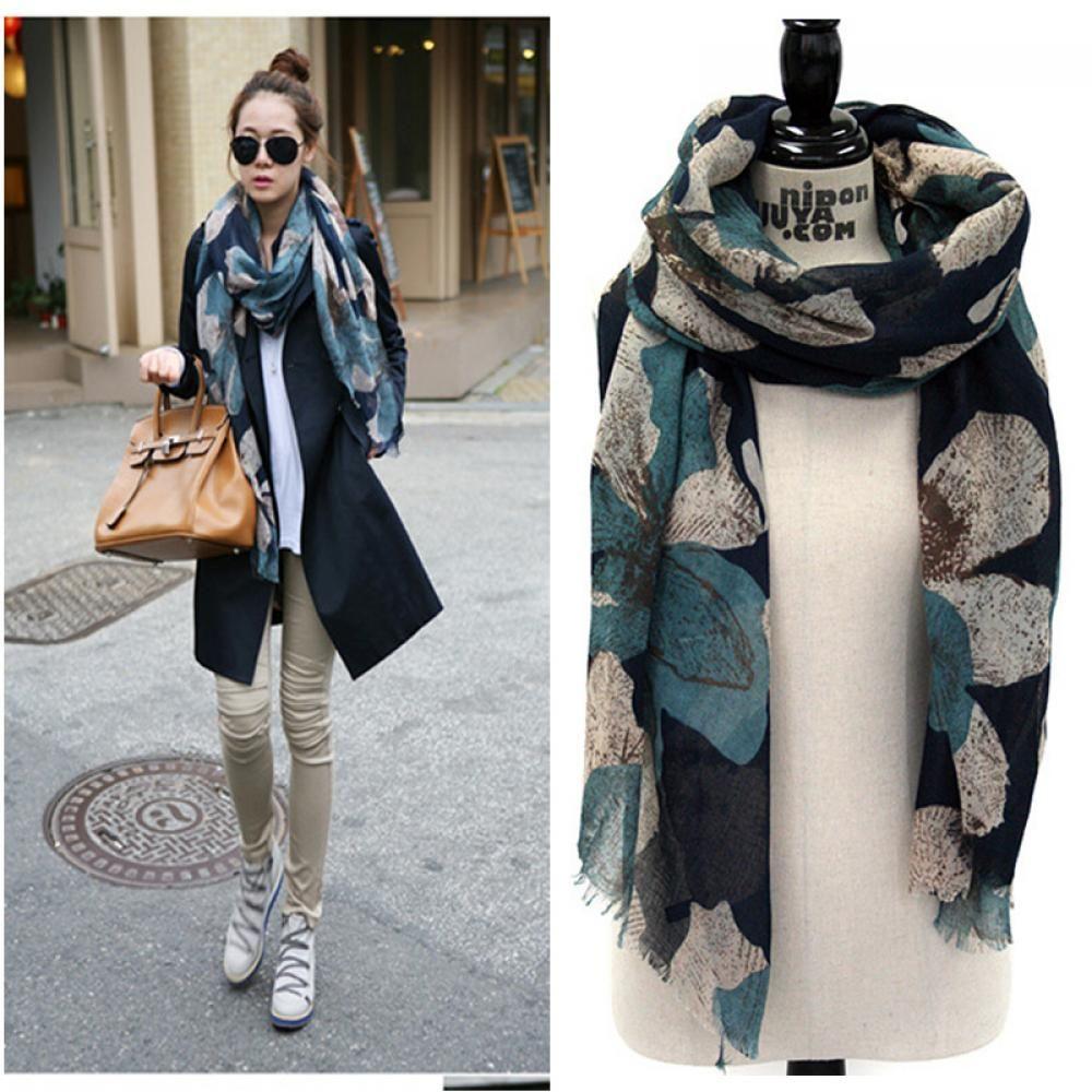 Elegant Women Long Warm Voile Shawl Scarves Wrap Printed Scarf
