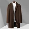 Medium and Long Woolen Coat Men's Suit Collar Woolen Coat Single-breasted Fashionable and Simple Autumn and Winter Coat