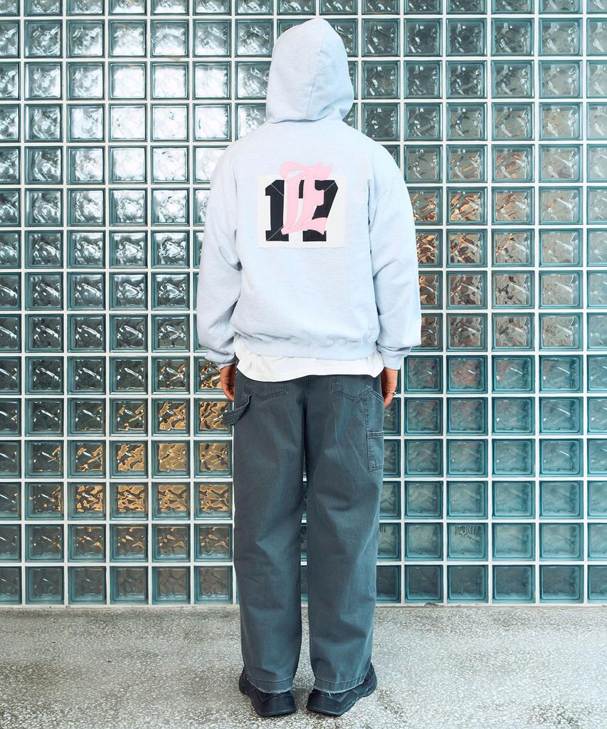 Eeut Eeut Patch Sweat Zip-Up / Melange White