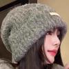 Скидка для новичков: Женская осенне-зимняя шерстяная шапка-бини для больших голов, стройнит лицо, корейский стиль