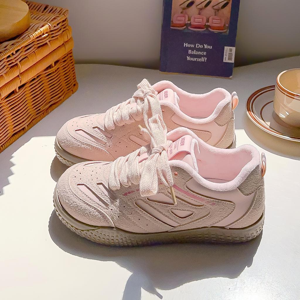 Belle fleece board shoes mango head platform white shoes winter cotton shoes student warm two cotton shoes