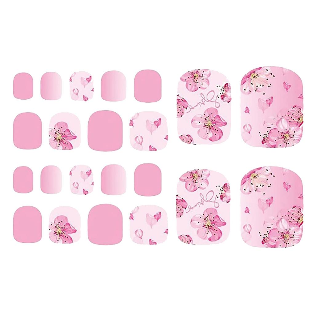 22 Sheets DIY Foot Nail Packaging Stickers Full Toe Nail Wraps Foot Nail Stick