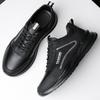 Модные новые мужские деловые кожаные кроссовки, водонепроницаемые повседневные туфли с круглым носком, легкие мужские туфли с мягкой подошвой, нескользящие, для ходьбы на открытом воздухе