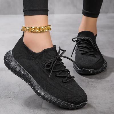 Женские дышащие кроссовки Кроссовки для бега Фитнес Спортивная повседневная обувьЭластичные носки и обувь Дышащая новая мода Легкая спортивная мягкая подошва