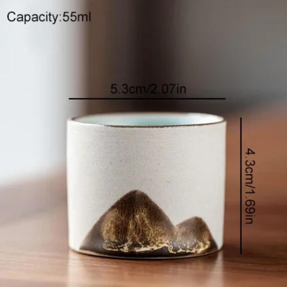 50 мл/55 мл Чашка для чая ручной работы в форме горы, Ретро керамическая чашка для чая, Набор для чая Кунг-фу, Кофейная чашка, Маленькая чашка для воды, Фарфоровая чайная посуда