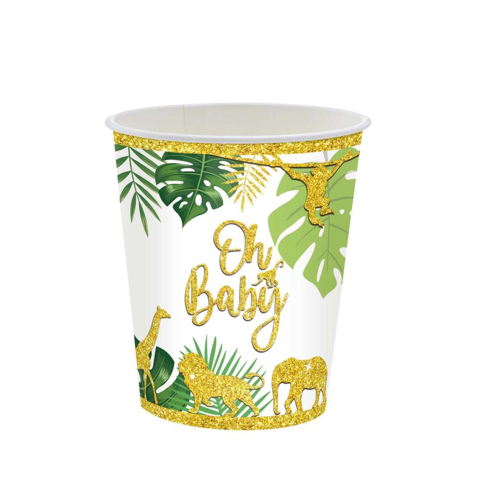 О, детские бумажные тарелки на тему джунглей, бумажные стаканы, скатерти, наборы декоративной посуды, реквизит для тематического оформления