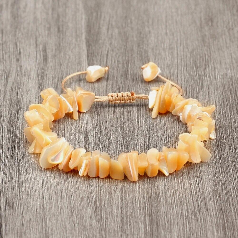 2023 богемный браслет из натуральной ракушки для женщин и мужчин, нерегулярный пляжный браслет ручной работы, регулируемый размер, модные украшения, подарок на Хэллоуин