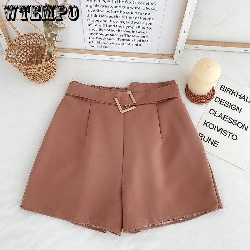 WTEMPO Summer Women's Chiffon Shorts Fashion High Waist Loose Shorts Wide Leg Shorts Casual Shorts Suit Shorts