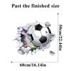 Dynamic Broken Wall Football 3D Wall Stickers for Living Room Kids Bedroom Background Wall Door Decoration Self-adhesive Stickers