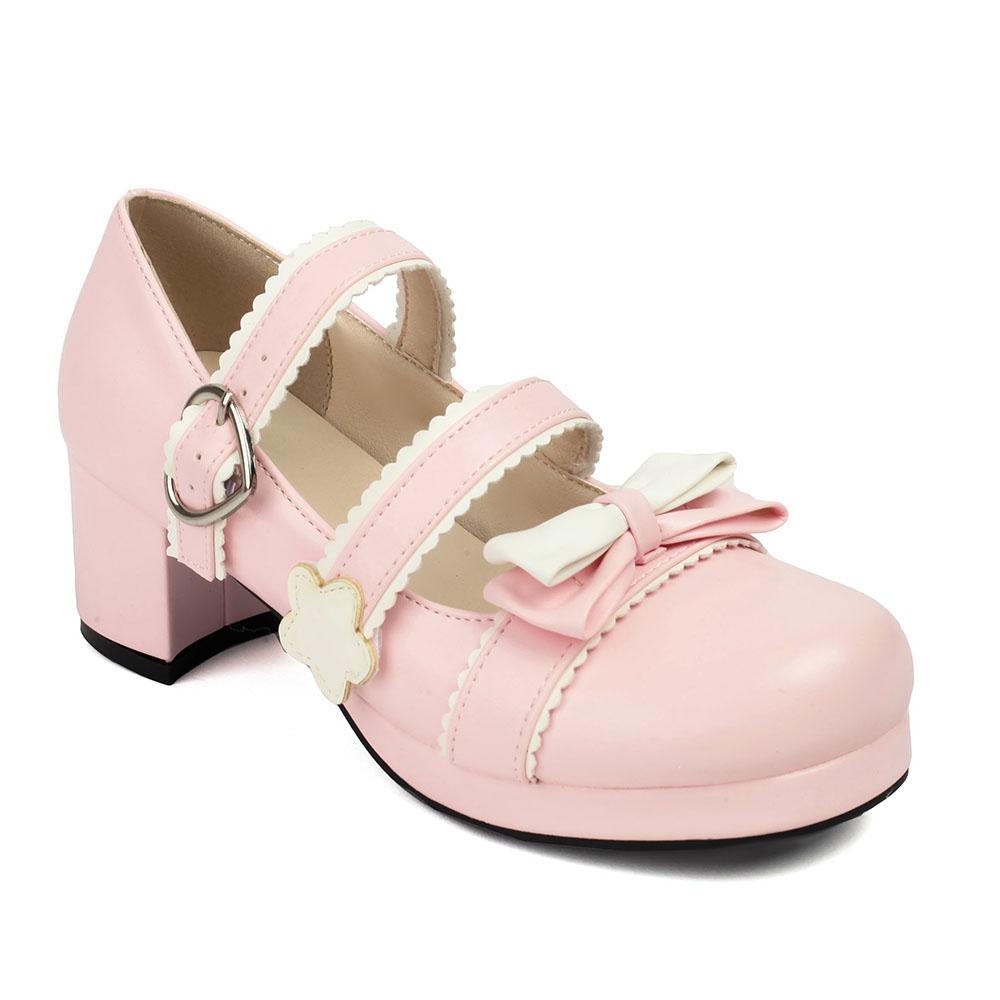 Размер 34-48 Лолита Женские Туфли Мэри Джейн Туфли-лодочки на платформе Толстый каблук Готические туфли-лодочки с бантом Милая униформа Туфли-лодочки для женщин