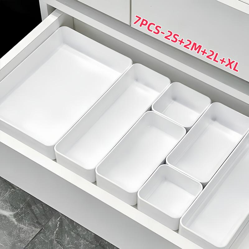 Drawer Organizer Set 7PCS with Dividers for Versatile Vanity Use and Desktop Storage Solution