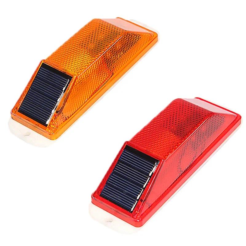 Car LED Solar Lights Rechargeable LED Solar Strobe Warning Lamp Night Auto Driving Traffic Safety Caution Light Chip Control 1Pc