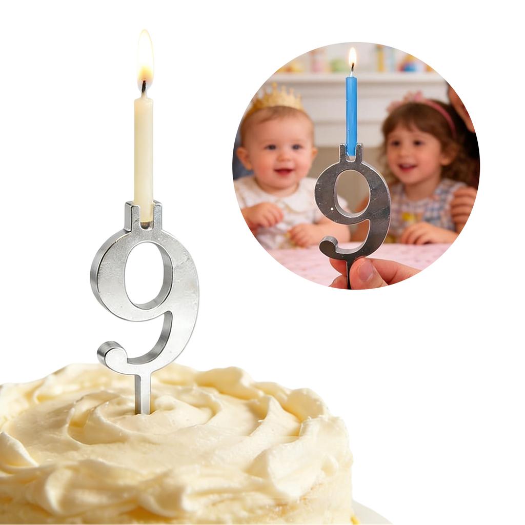 10 Pcs 0-9 Digital Birthday Cake Candle Holder Set Cakes Accessories Number Candle Holder Set for Anniversaries Celebrations