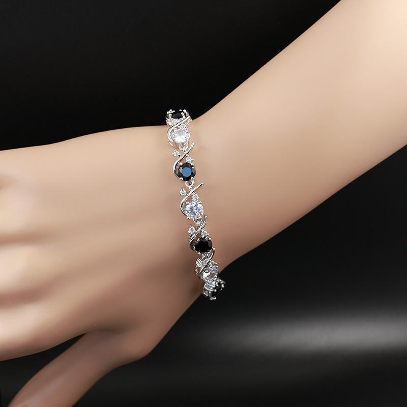 Женский браслет из циркона с цветами свежей сливы, креативный, универсальный, многоцветный