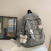 European and American Style Female Retro Leopard Print Simple and Lightweight Travel Computer Backpack Backpack