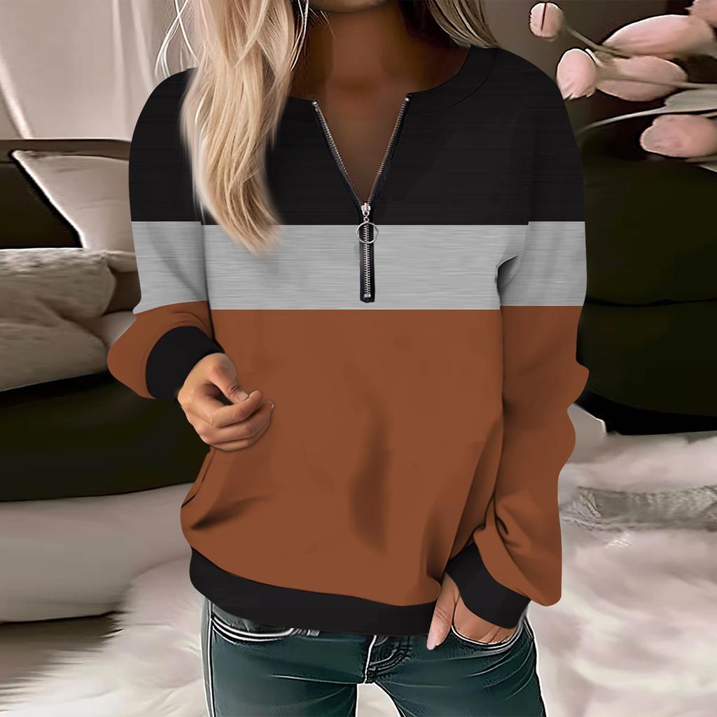 Женский повседневный свитер с длинным рукавом, на молнии, с принтом цветов, свитшот, повседневная верхняя одежда на осень