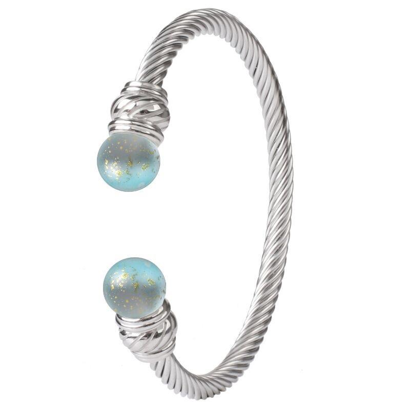 Горячий титановый стальной кабельный браслет-манжета из циркония, модный браслет, ювелирные изделия, изящные аксессуары для браслетов, украшение для рук